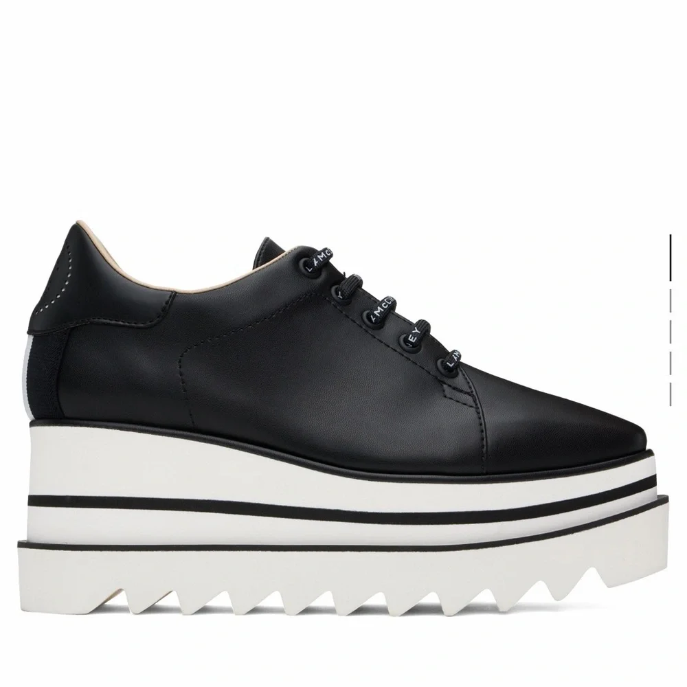 Stella McCartney Black and White Platform Shoes - Picture 3 of 13